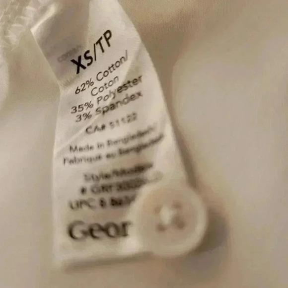 2 Crisp New White SS Summer  Blouses by George in XS NWOT - Picture 8 of 8